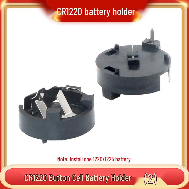 3V Coin Battery Holder for CR2032, CR1220, CR1632, CR2450 - Spring Contact SMD Connector