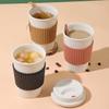 Wheat Straw Coffee Cup, Water Cup, Accompanying Mixing Cup, High-end Plastic Latte Cup, Mug with Lid