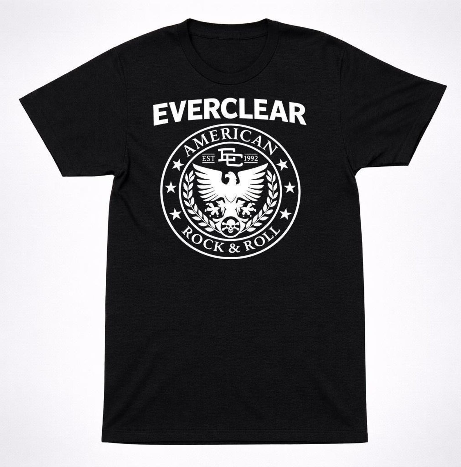 Everclear Rock T-Shirt: 90s Alternative Band Crest (Black, Unisex) 2XL