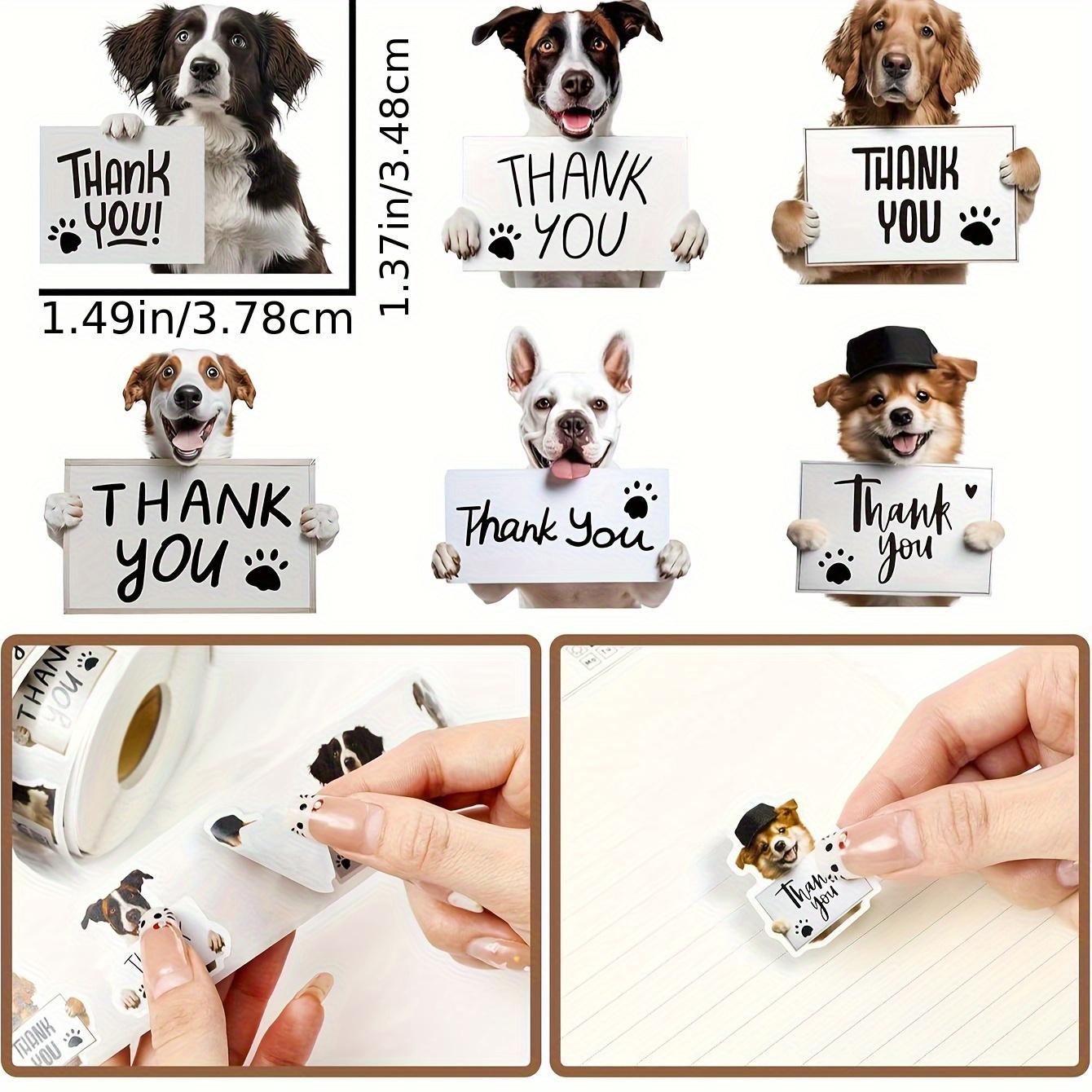 

[Cute Dog Stickers] Large-Sized Cute Dog Stickers | Thank You Labels for Sealing Envelopes, DIY Packaging, Craft Decoration, Pet Shops, Hospitals