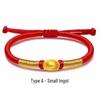 Pure Gold 999 Zodiac Red String Bracelet with Luck Beads for Baby's Full Moon or New Year