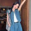 Women's French Design Denim Sleeveless Top & Wide-Leg Pants Summer Set