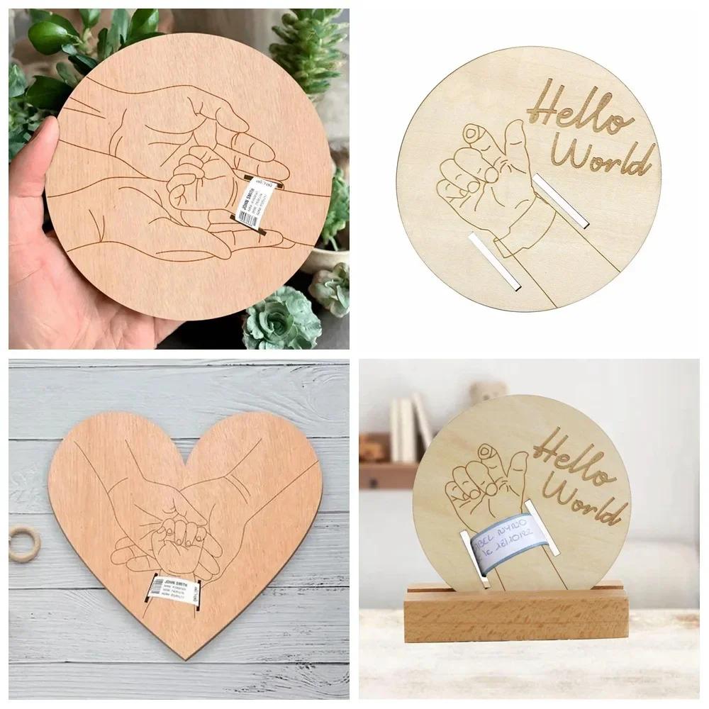 Newborn Hospital Engraved Keepsake Holder Personalized Baby Gift Memorial Pregnancy Wristband for Father's Day Mother's Day Baby