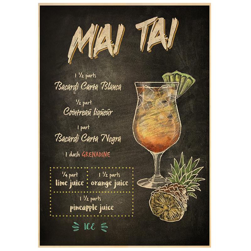 Poster Drink Mojito Cocktail Gin DIY Poster Bedroom Kitchen Kitchen Bar Club Bar Wall Decoration Sticker Painting
