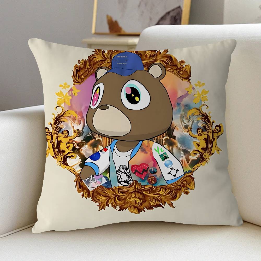 K-Kanye West Bear Personalized Pillow Dust Cover Bedroom Kids Party Decoration Pillowcase Birthday Children Gift