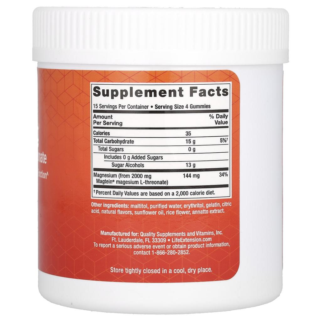 Neuro-Mag, Magnesium L-Threonate, Natural Orange, 60 Gummies