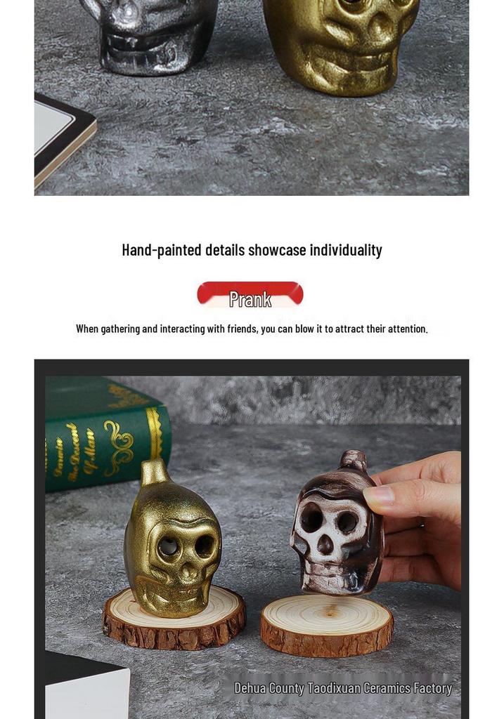 Aztec Whistle Ghost Ocarina: Haunted House Prop & Easter Party Instrument