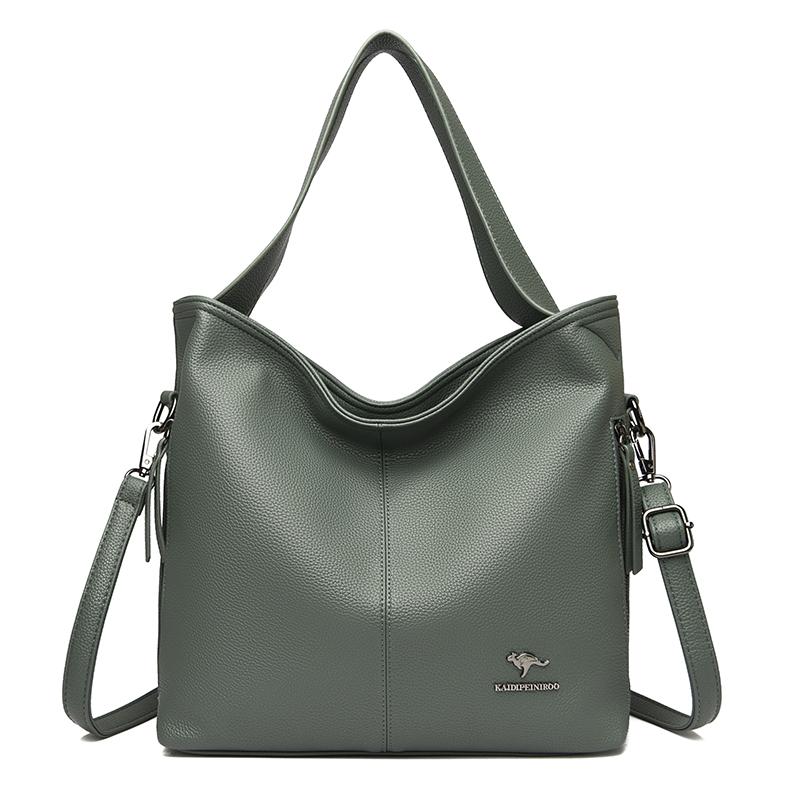 High Quality Soft Leather Female Handbags Luxury Trendy Women Shoulder Bag Solid Color Simple Large Capacity Women's Tote Bags