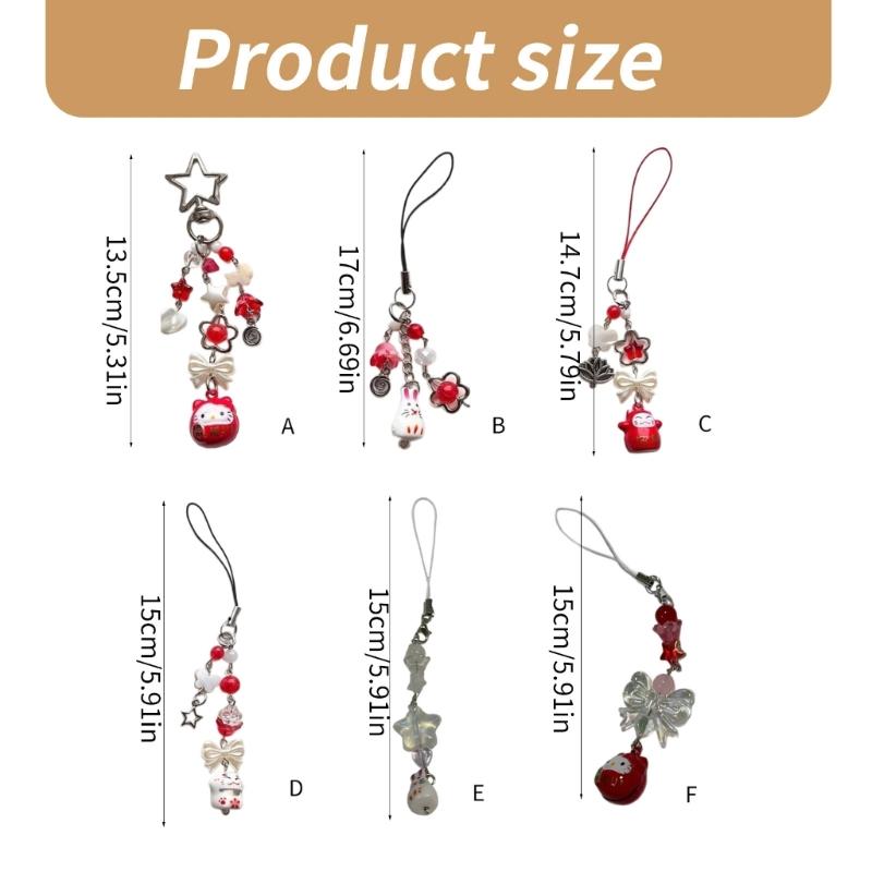 Fashionable Phone Charm Bag Pendant Decoration Keyring Lucky Cat Keychain and Phone Accessory for Good Fortune