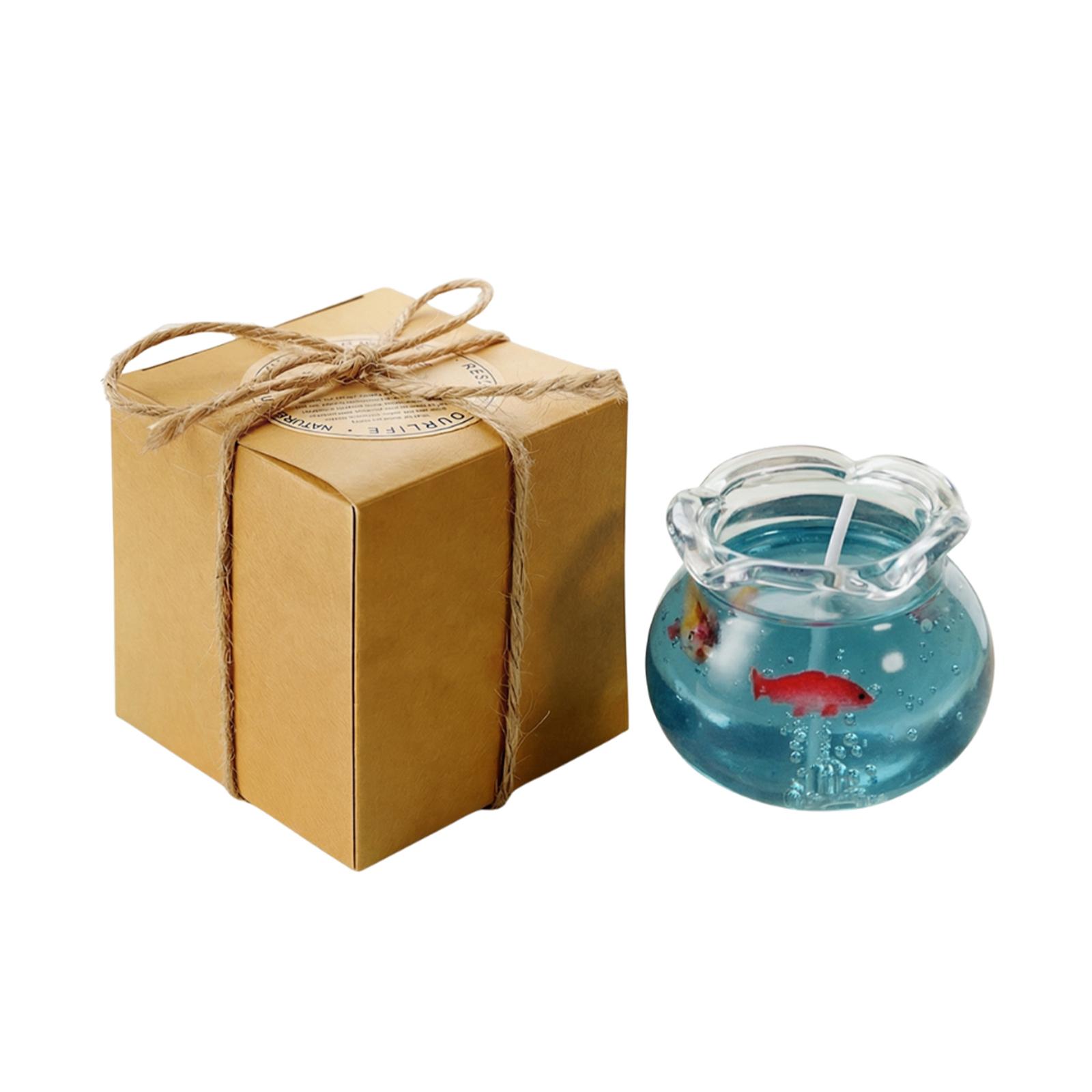 Jelly Wax Fish Tank-shaped Aromatherapy Candle Compact Home Decoration Candle With Long-lasting. синий