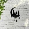 Islamic Crescent Moon Metal Wall Art Black Outdoor Indoor Decor Ramadan Gift