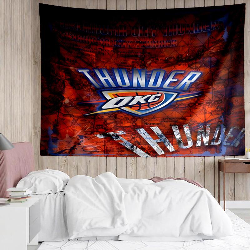 1PC Thunder Basketball Team Quick-Dry Tapestry, Unique Design Tapestry, Suitable for Bedroom,Livingroom, Playroom,Heartwarming Holiday Gifts