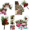 Christmas Decoration Pine Needle Bouquet Artificial Flowers With Berries And Pine Cones For Festive Cheer