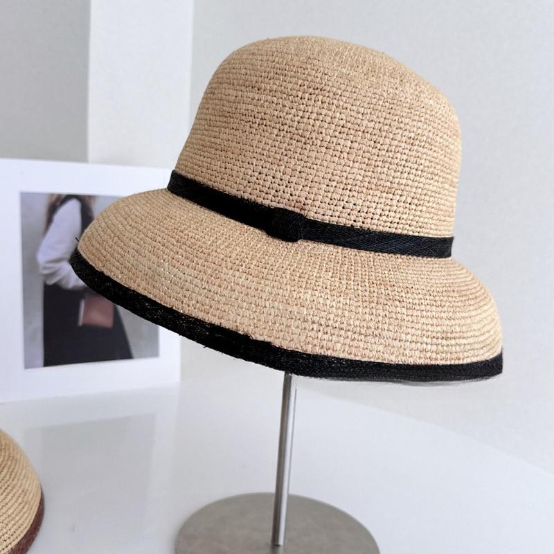 Natural Raffia Hand-woven Sun Hat for Women Summer Sun Protection UV Wide Brim Beach Straw Hat Korean Designer Block Hat