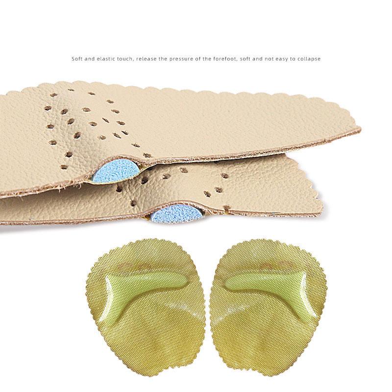 Cowhide Leather Forefoot Pad Shoes Pads Foot Care Anti-pain Non-slip Cushion for Women High Heel Sandals Half Insoles for Shoes