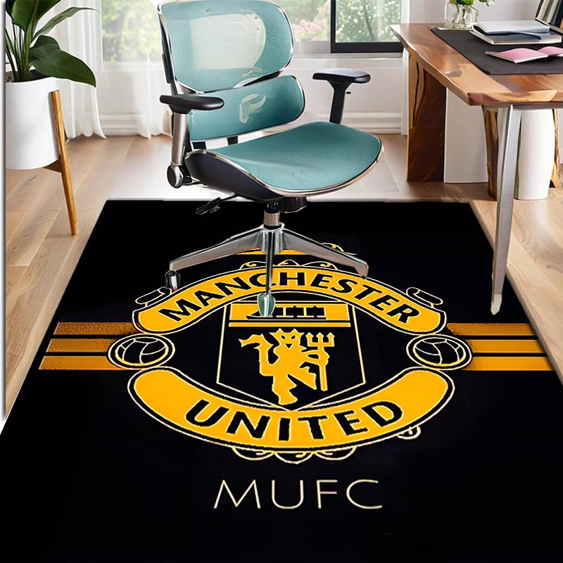 Football United F.C Pattern Rug, Indoor/Outdoor Mat, for Picnic, Gameroom, Bedroom, Office, Living Room, Home Decor Carpet, Birthday Gift