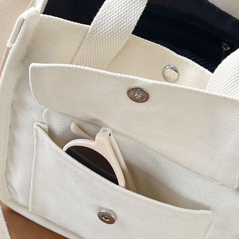 Women's Multi-Pocket 3D Canvas Tote: Versatile Crossbody, Student, & Lunch Bag