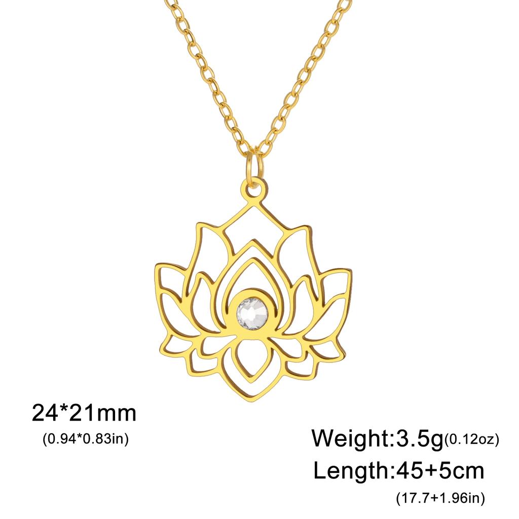 Lotus Pendant Necklace, Feminine Style, Simple Design Versatile Neck Accessory, Elegant Jewelry, Preferred for Daily Wear.