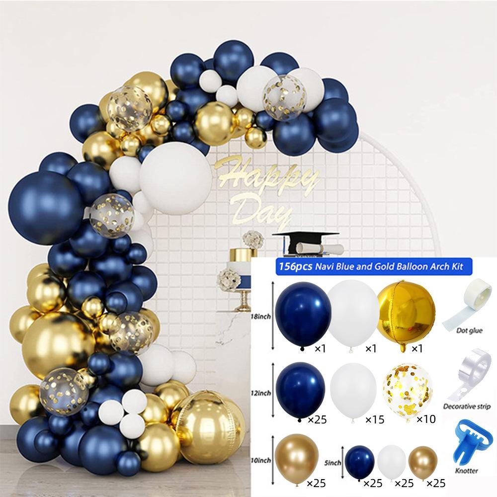 Black Gold Sequins Latex Balloon Chain Set Birthday Party Decoration Balloon Wedding Package
