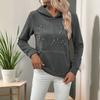 Fall and Winter Women's Casual Padded Pullover Hooded Top Beaded Hoodie Sweatshirt