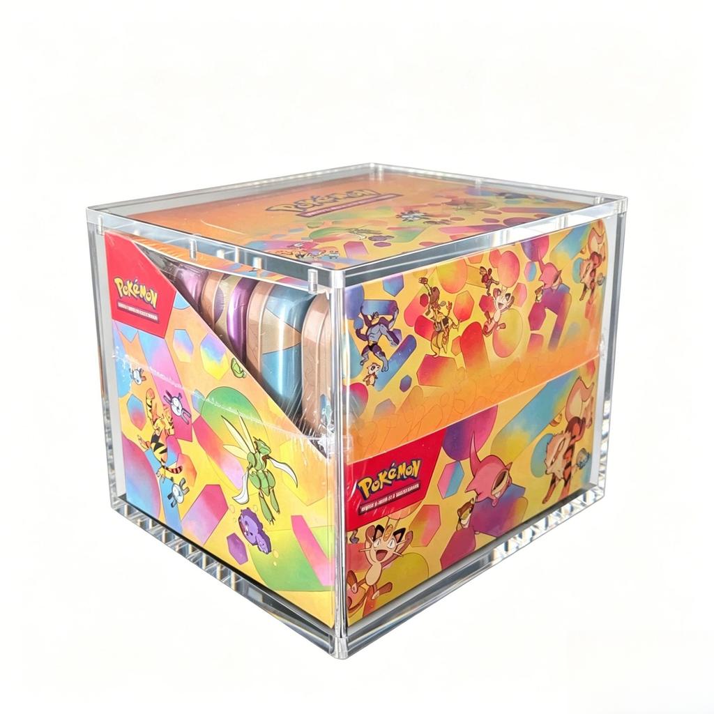 Customized Acrylic Display Box for Pokemon Eevee Trading Card Storage Case Waterproof Dustproof UV Shield N52 Magnet Gift Holder