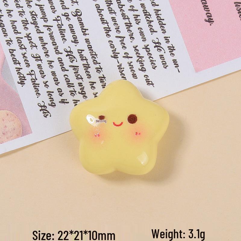 Croc Charms & Hair Clips: DIY Resin Accessories - Cartoon Stars & Smiley Faces