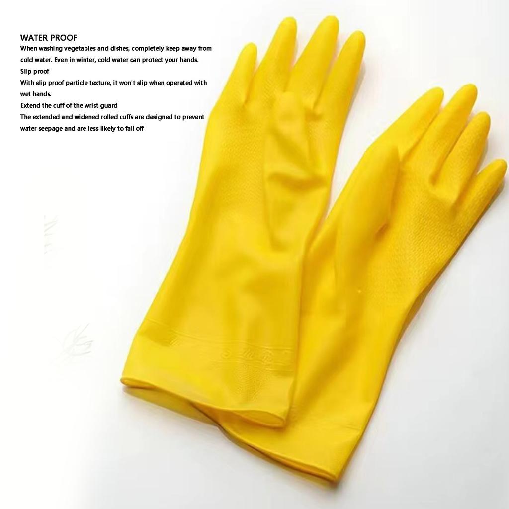 Kitchen Cleaning Gloves Extended Wrist Sleeve Cuff Lightweight Slip Proof Reusable Dishwashing Gloves