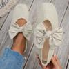 Women's Breathable, Lightweight, Plus Belt and Bow Decoration, One-step Flat-bottomed Women's Shoes, Large Size