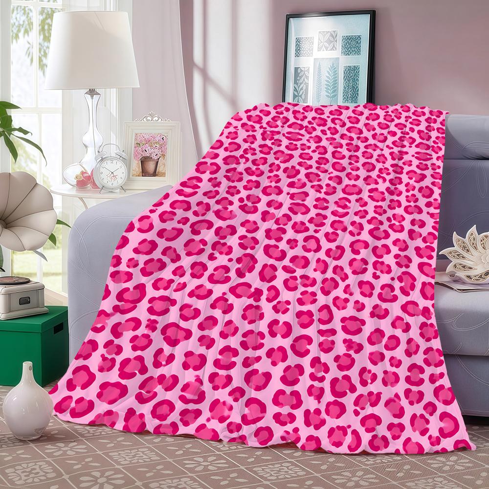 Pinkleopard Throw Lightweight 240G Flannel Blanket Soft Skin-Friendly For Summer Cooling