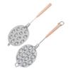Walnut Cookie Maker Non Stick Nut Cookies Maker Oval Cookies Pastry Baking Tool with Wood Handle for Kitchen 12 Holes