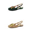 French Retro Sandals Women 2024 Summer New Baotou Dark Green Fashion Versatile Shoes Women  Metal Buckle Low Heel Shoes Heels