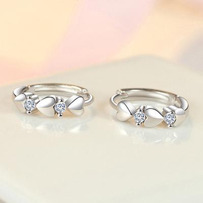 Liebesform Gewichtsverlust Reines Silber Zirkonia Magnettherapie Dünner Ohrring