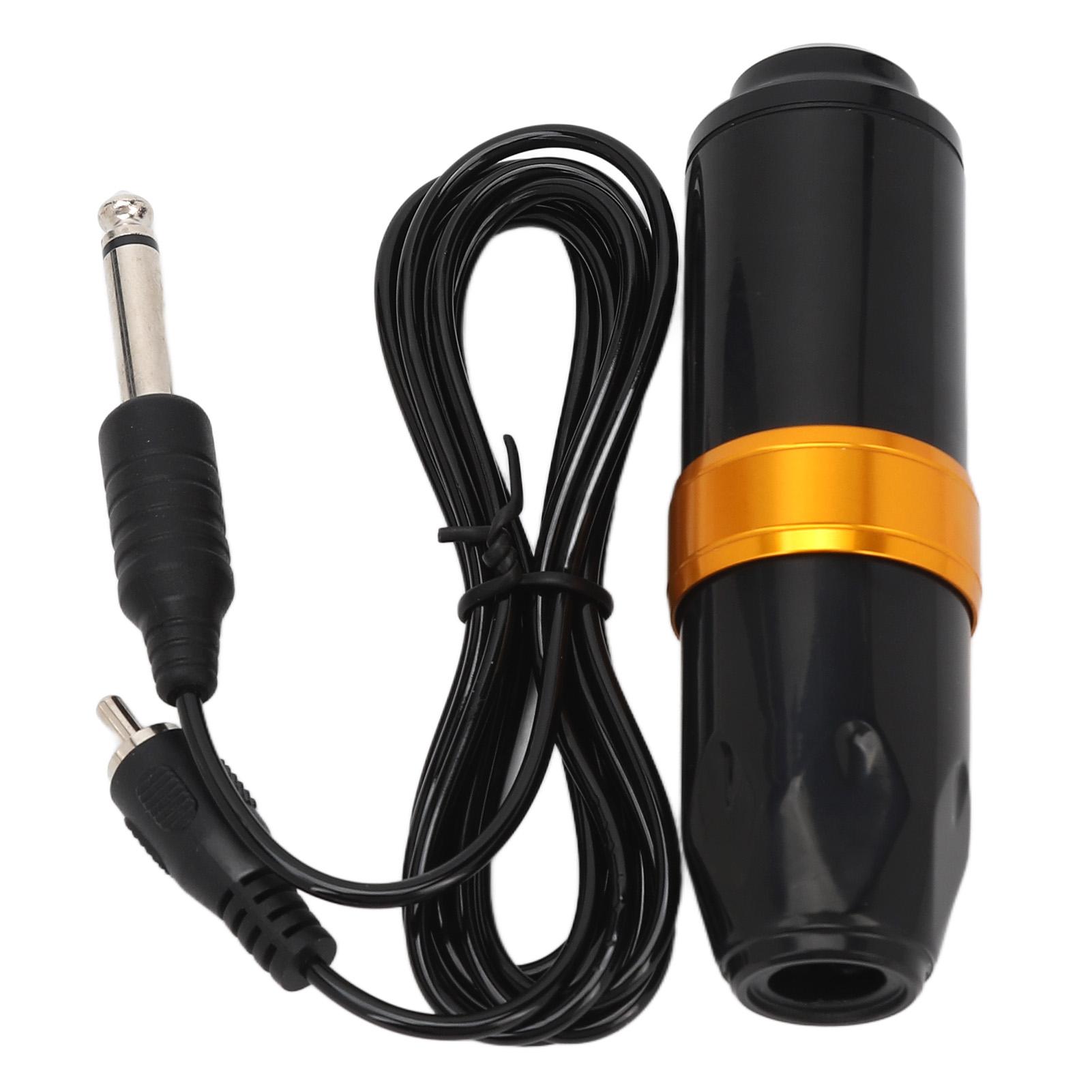 

Cartridge Needle Rotary Tattoo Machine RCA Interface Stroke Adjustable 5‑9V Tattoo Machine Black Golden