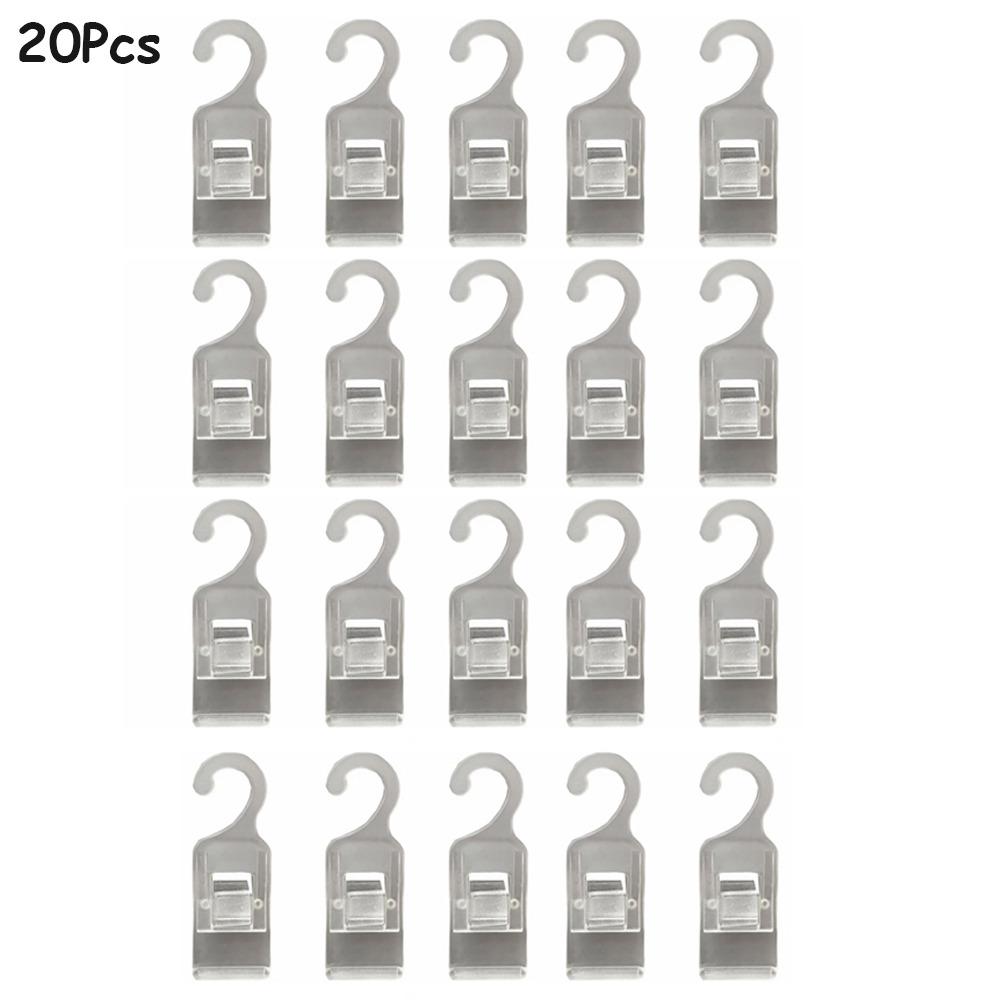 

20Pcs Mini Plastic Simple Hanging Clip Transparent Multifunctional Hook Clip Snack Sealing Clip Bill