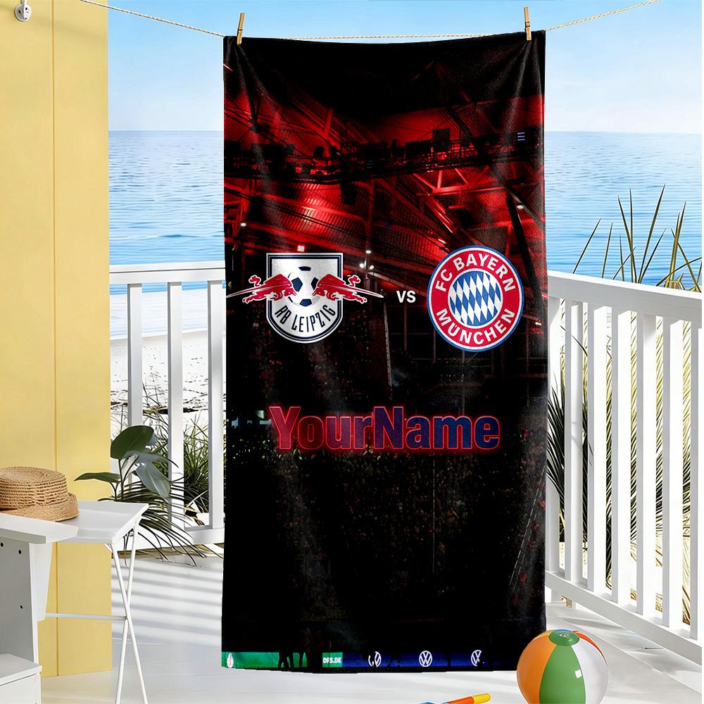 RB Leipzig Individuell Personalisierbares Strandtuch Super Weich Saugfähig Perfekt Für Reisen Yoga Camping Und Schwimmen