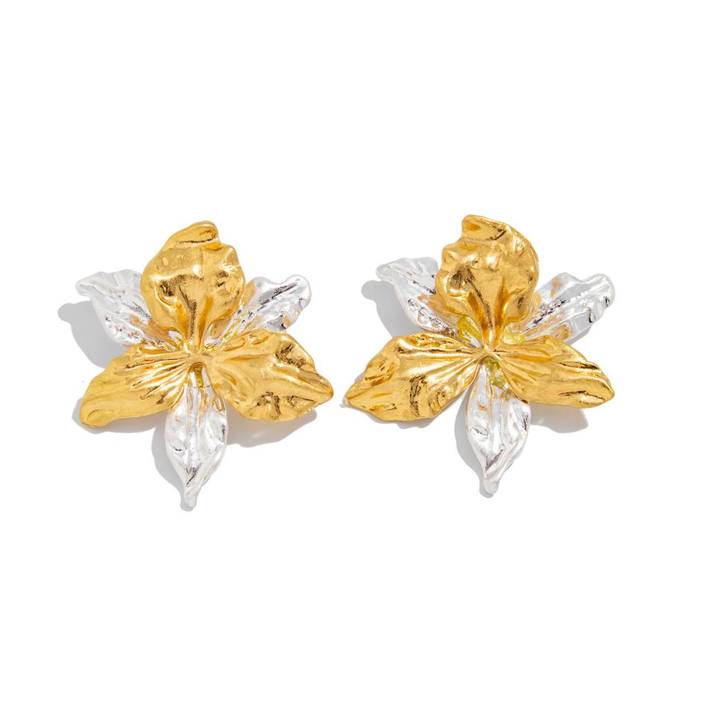 Exquisite Exaggerated Colorful Oil Drop Large Flowers Earrings for Women Ladies Personality Temperament Earrings Jewelry Gifts