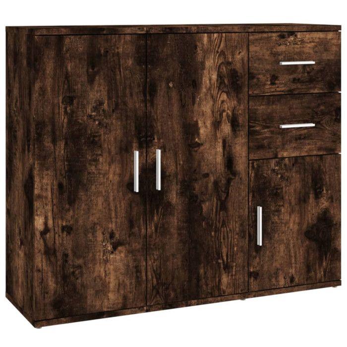 VidaXL Buffet Smoked Oak 91x29.5x75 Cm Engineered Wood 823274