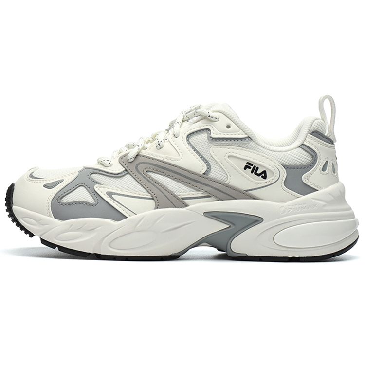 Fila Dolphin Fabric Synthetic Leather Sport Versatile Low-Top Dad Shoes Women Sneaker White Gray F12W216109FSA