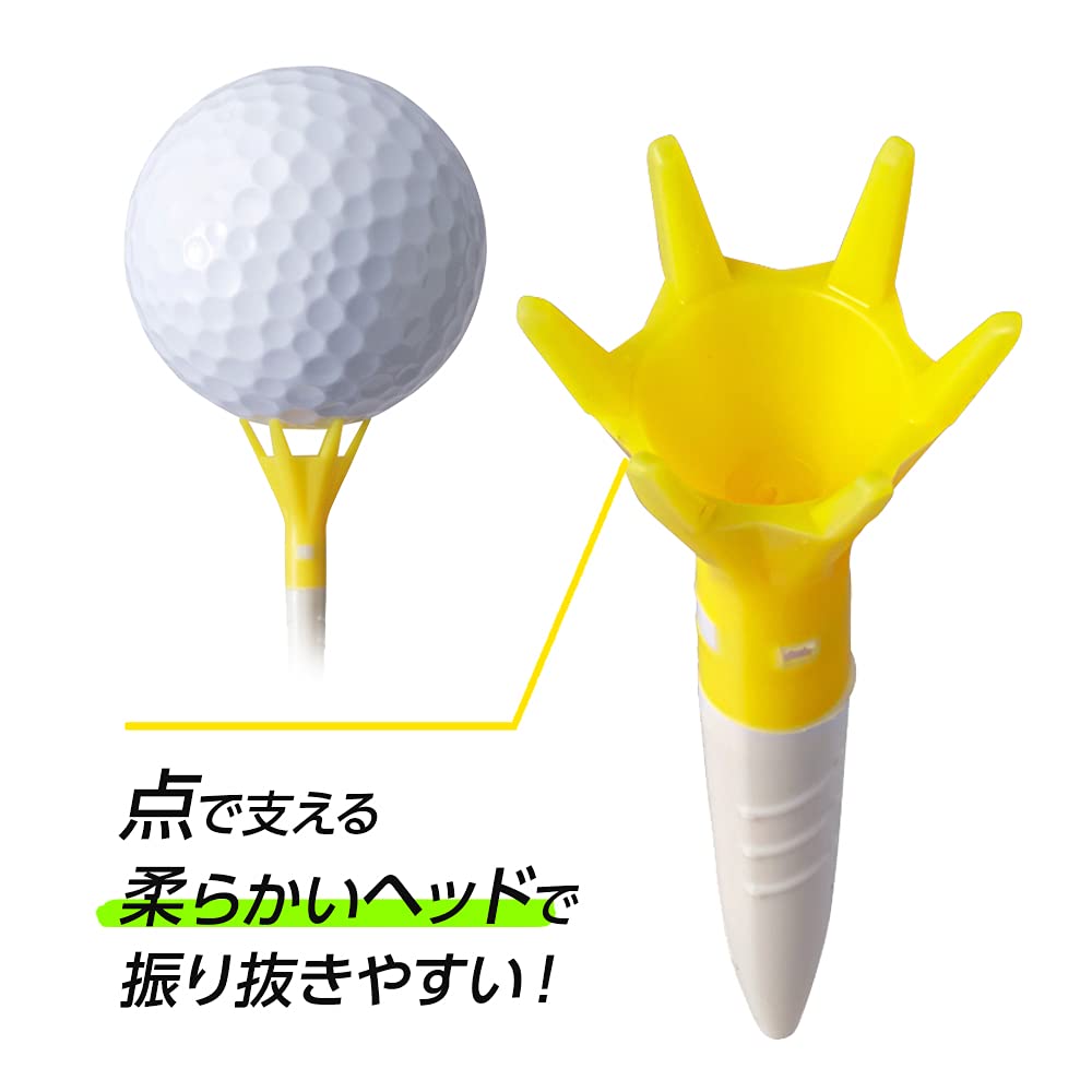 Verwendet von Rikuya DAIYA GOLF Tomahawk Tee BW Short 12 Stück Erhöhte Flugweite Robust Schwer zu zerbrechen Leicht zu finden Entspricht den Golfregeln Hergestellt