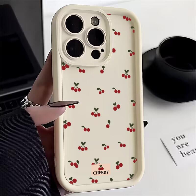 Ins Style Small Cherry Phone Case for Samsung Galaxy S26 S25 S24 S23 S22 Ultra Plus FE A16 A36 A56 A52 A53 A35 A55 5G Soft Cover