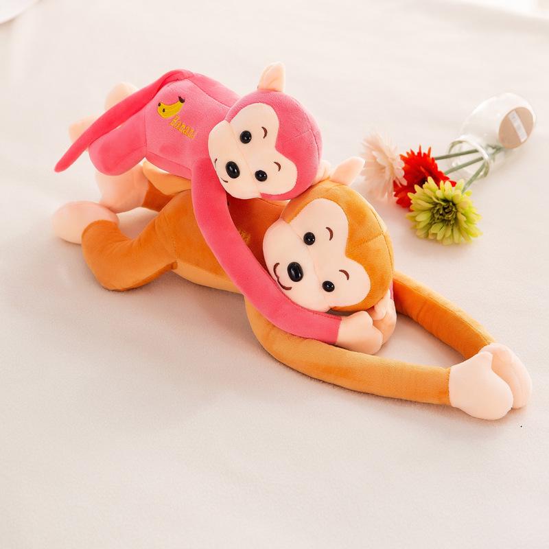 Ape Plush Doll: Long Arm Hanging Monkey with Banana - Cute Stuffed Animal Toy Ornaments.