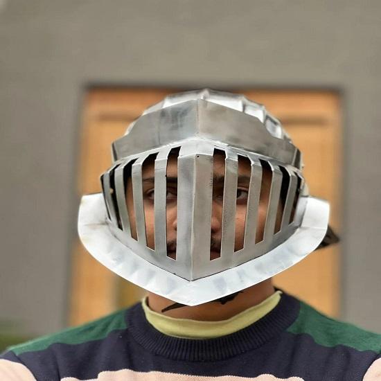 Alva Knight Helmet Dark Souls Inspired 18G Steel Medieval LARP Cosplay Armor