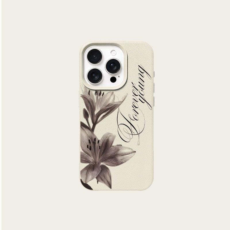 Custodia per Telefono con Disegno di Gigli in Stile Inchiostro per Xiaomi Redmi Note 14 13 12 11 Pro Plus 4G 5G 10 9 8 15C 14C 13 12C 10C Cover