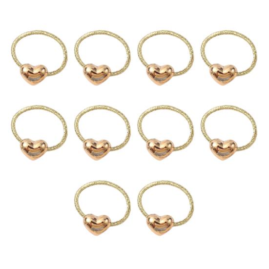 10Pcs Hair Rope Super Elastic Soft Fabric Heart-Shaped Hair Ties Holiday Hair Decorations DIY Hairstyle Accessories