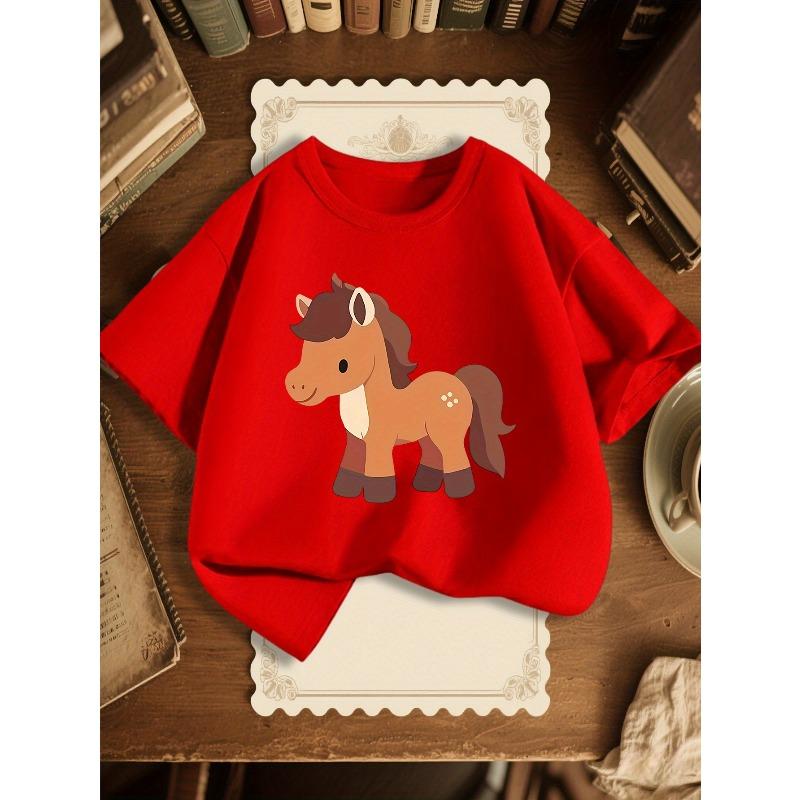 European Sizes Girls' Stylish Round Neck T-Shirt
