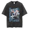 Anime Chainsaw Man Pochita Kawaii Printed Washed Tshirt Men Vintage Casual Tshirts Manga Cotton T Shirt Harajuku Male Tops