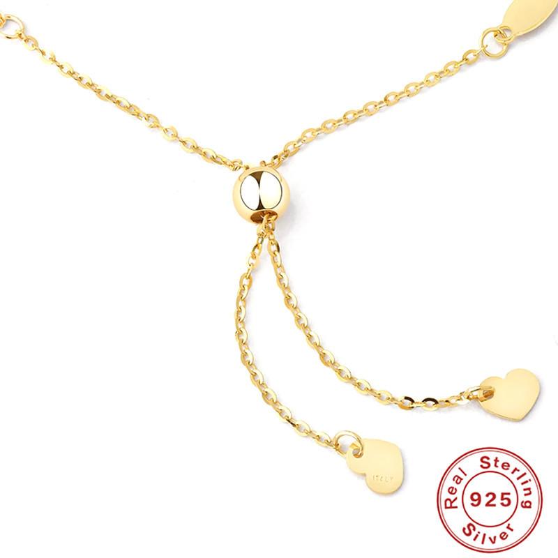 Stylish And Simple Double-Layer Adjustable Daily Basic Chain S925 Sterling Silver Women'S Chain Bead Bracelet