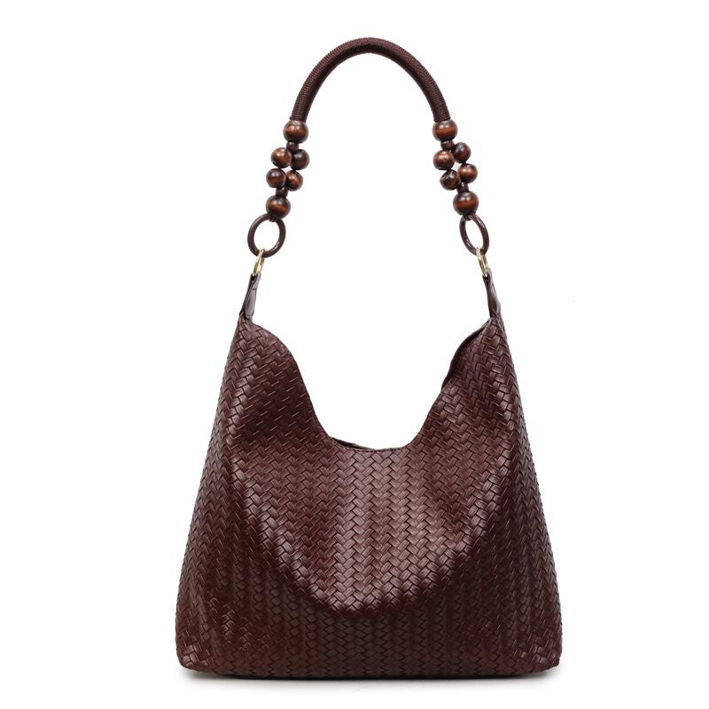 Large-capacity Retro Woven Underarm Bag Women's 2025 New Autumn and Winter Versatile Single Shoulder Mother and Child Bag Commuter Tote Bag