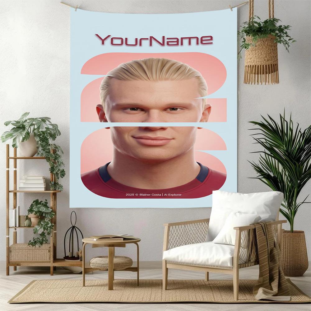Haaland Custom Your Name Wall Decor Tapestry Art For Pet Memorial Birthdaywedding Party Backdrop Family Gift