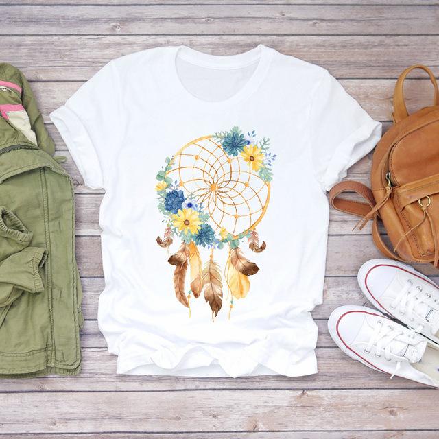 GMXIA женские модные повседневные летние весенние футболки с круглым вырезом и рисунком — фото 13